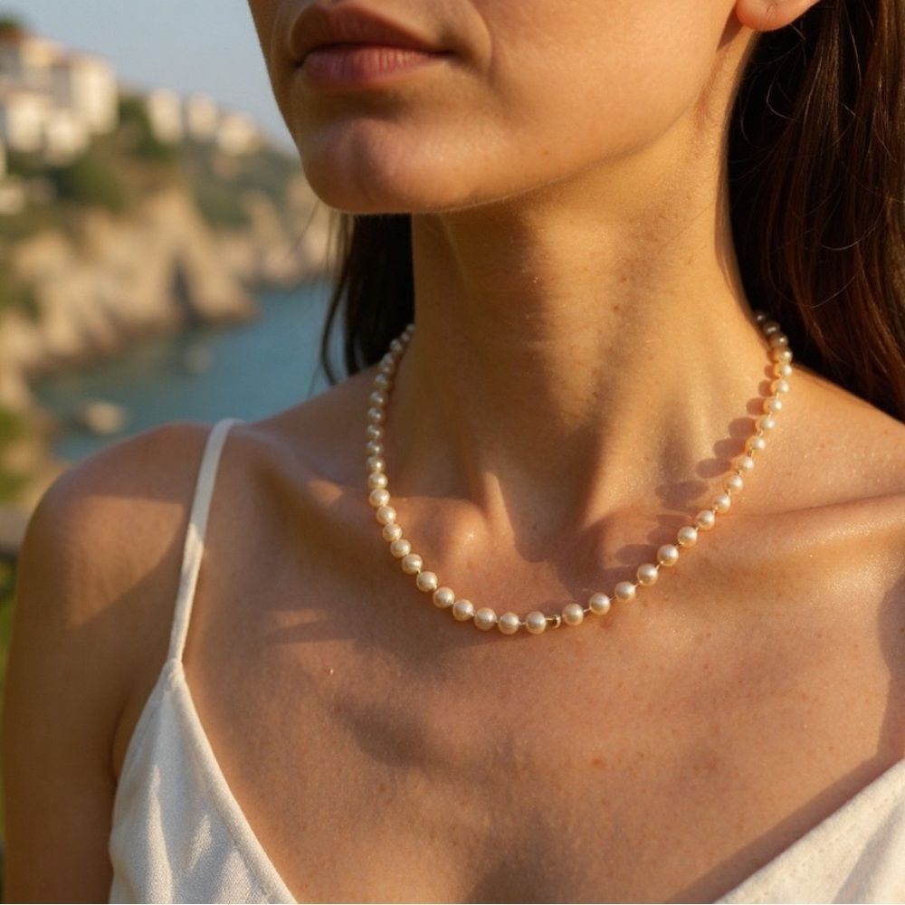 Vintage Marvella Faux Pearl Necklace – Classic Single Strand Signed
